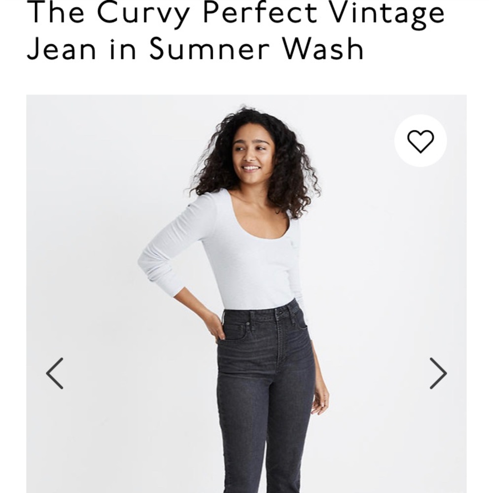 NWT Madewell Curvy Perfect Vintage Jean